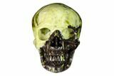 Realistic, Polished Yellow Turquoise Jasper Skull - Magnetic #150882-1